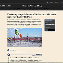 Fusiones y adquisiciones en Mxico caen 33% hasta agosto de 2025: TTR Data